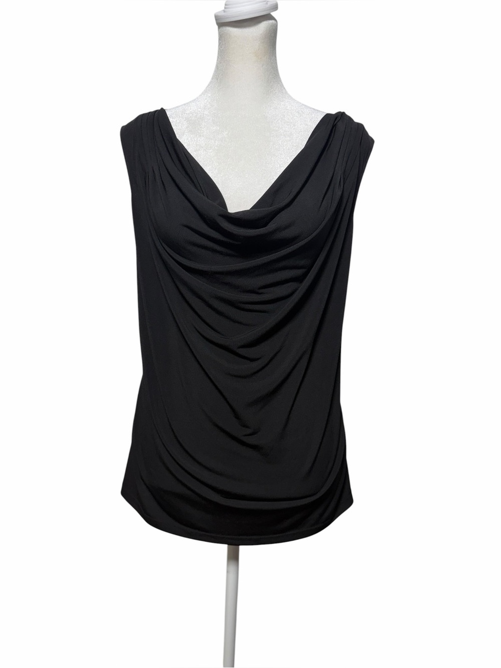 Calvin Klein Black Draped Cowl Neck Sleeveless Blouse Top Plus Size 2X